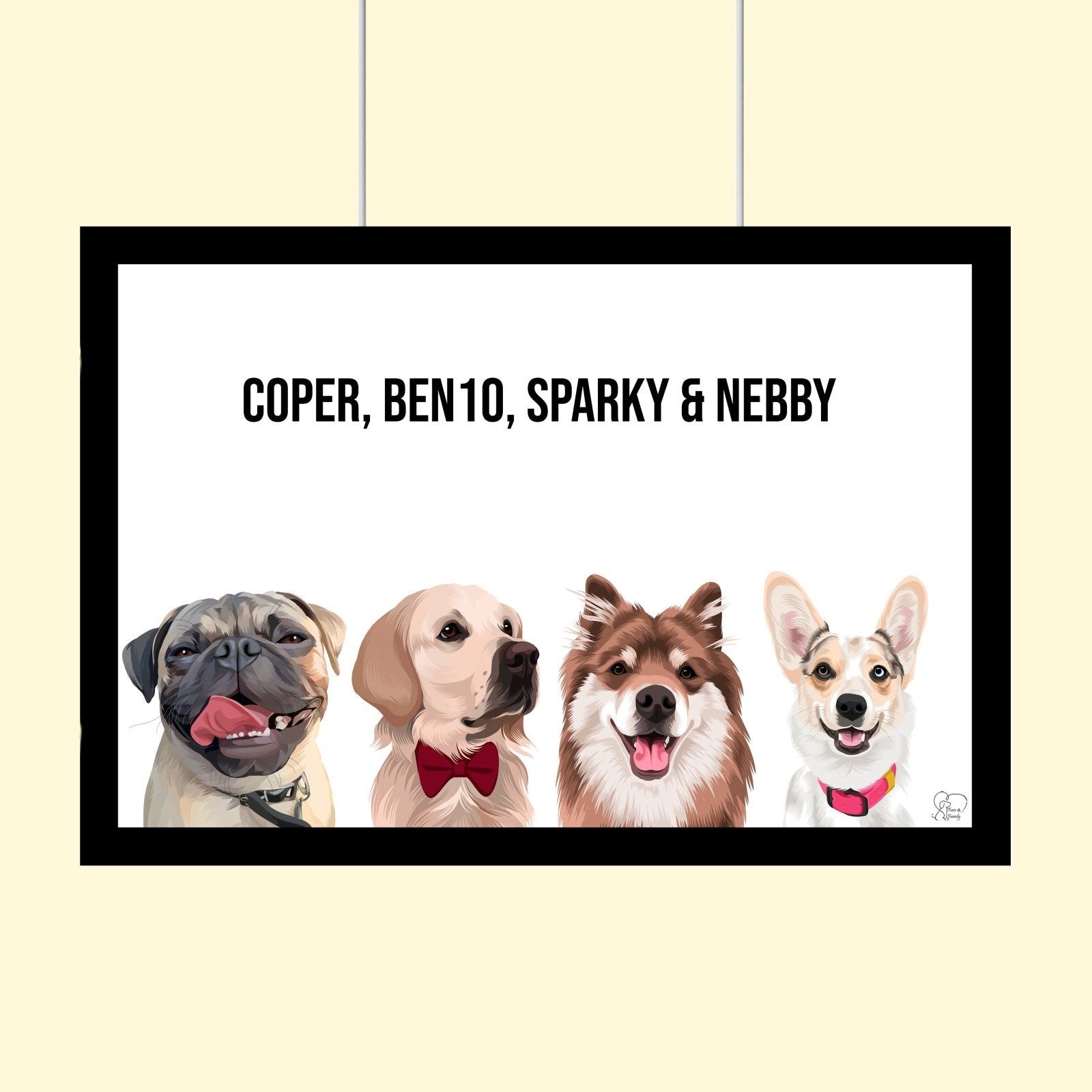 Modern Pet Vector - Custom Pet Portrait - 1 Pet - Furr and Family