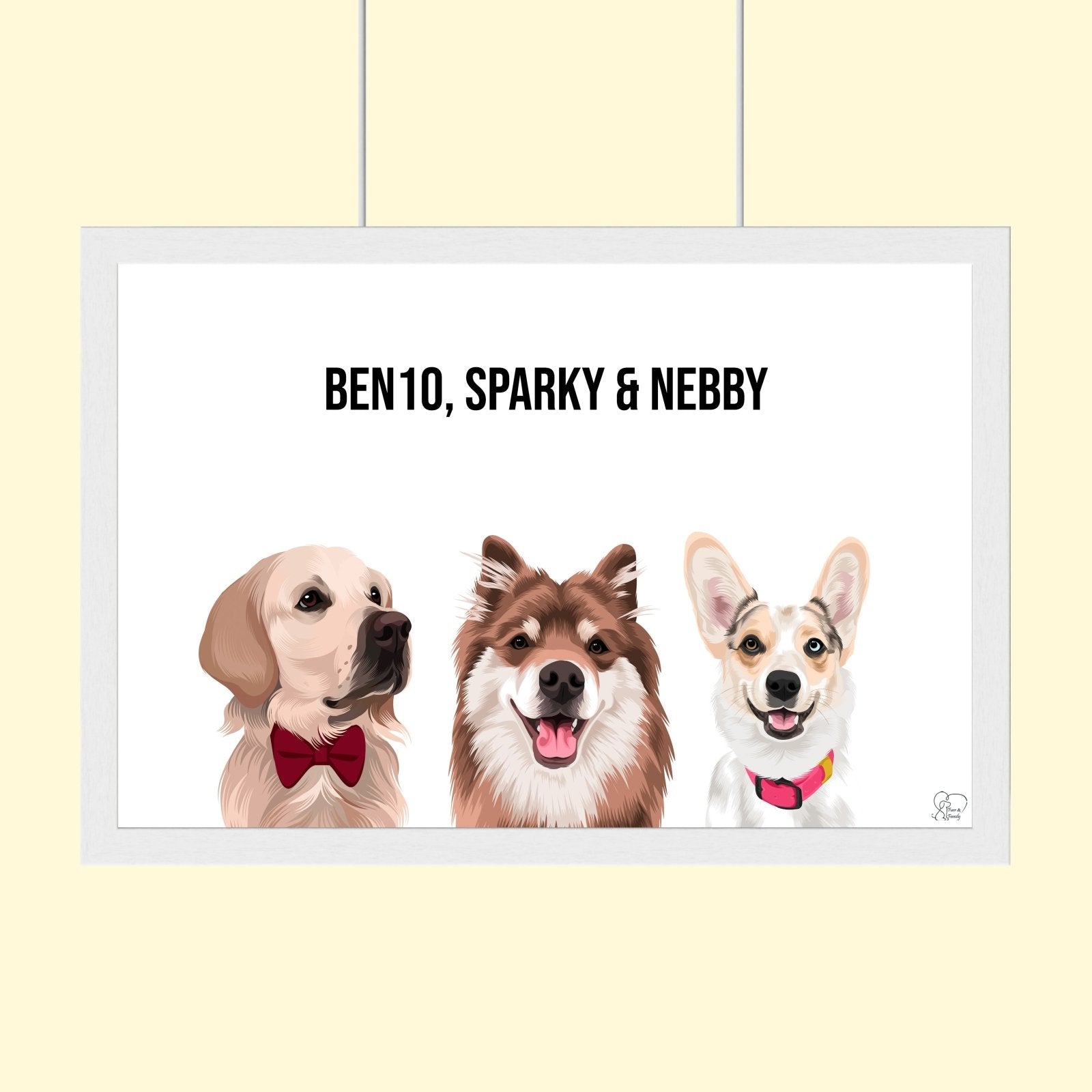 Modern Pet Vector - Custom Pet Portrait - 1 Pet - Furr and Family