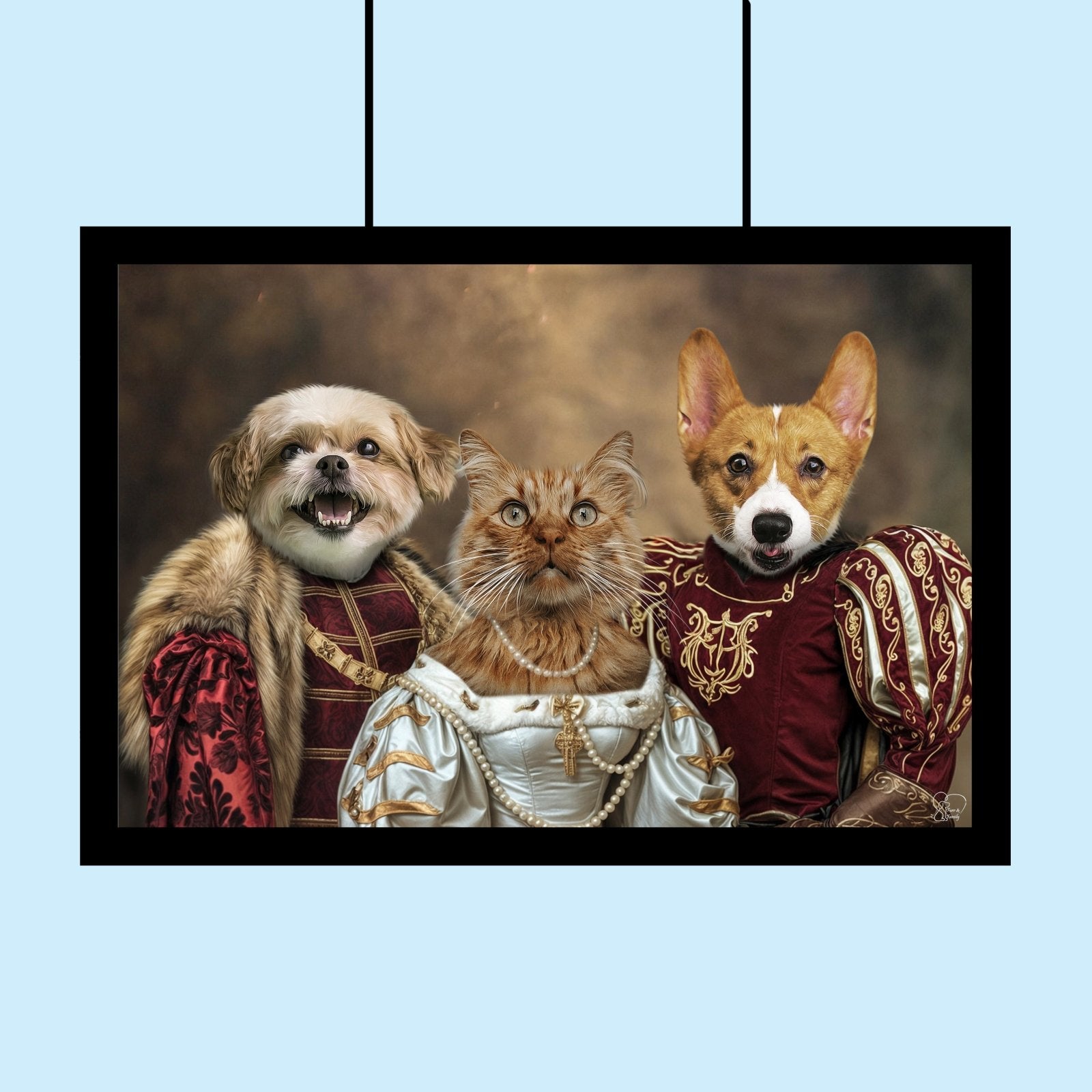 Noble Pet Trio – Royal Multi - Pet Portrait - 2 Pets - Furr and Family