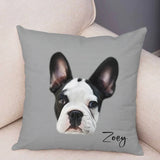 Custom Pet Face Oil Painting Square Pillow