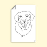 One line art Pet Drawing - Custom Pet Portrait - 1 Pet - Furr and Family