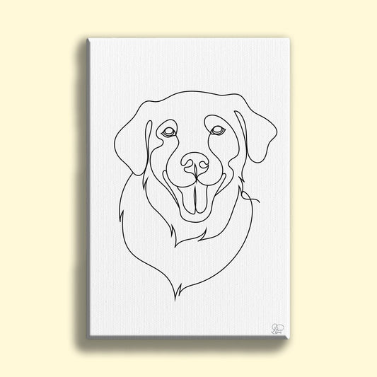 One line art Pet Drawing - Custom Pet Portrait - 1 Pet - Furr and Family