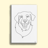 One line art Pet Drawing - Custom Pet Portrait - 1 Pet - Furr and Family