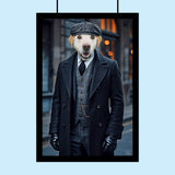 Vintage Gangster Peaky Blinder Pet Portrait - By Furr and Family - 1 Pet - Furr and Family