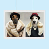 Peaky Blinders Ladies Pet Portrait - Custom Pet Portrait - 2 Pets - Furr and Family