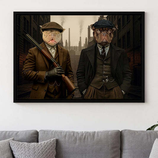 Peaky Blinder Brothers Pet Portrait - peaky blinder - 2 Pets - Furr and Family