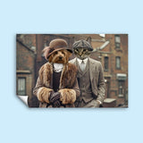 Peaky Blinders Couple Pet Portrait - Furr and Family - peaky blinder - 2 Pets - Furr and Family
