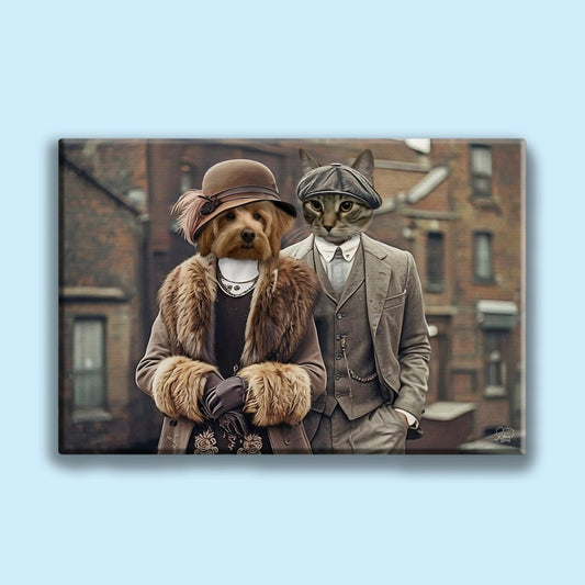 Peaky Blinders Couple Pet Portrait - Furr and Family - peaky blinder - 2 Pets - Furr and Family