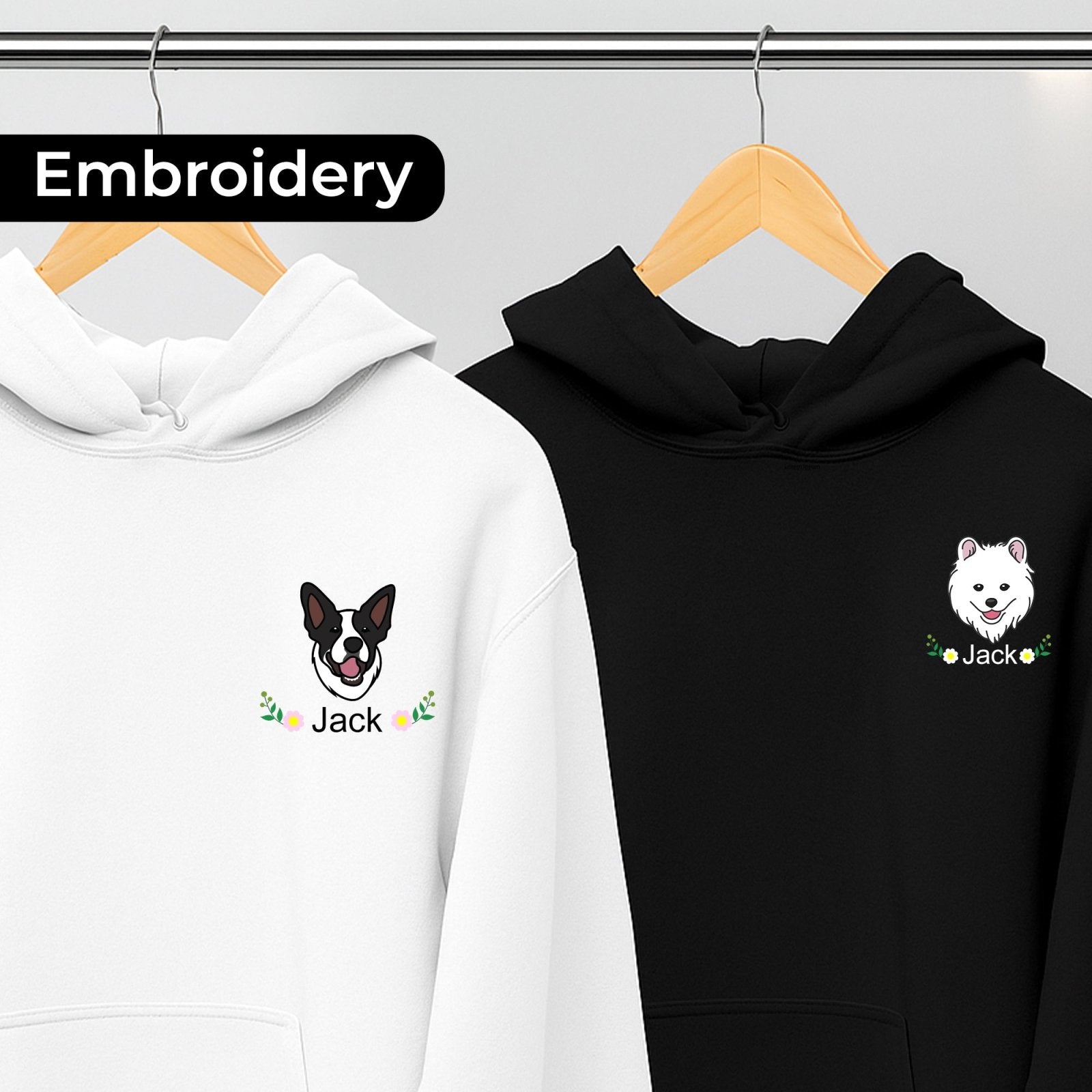 Personalised Pet Head Embroidered Mom & Dad Hoodies - Hoodie - 1 Pet - Furr and Family