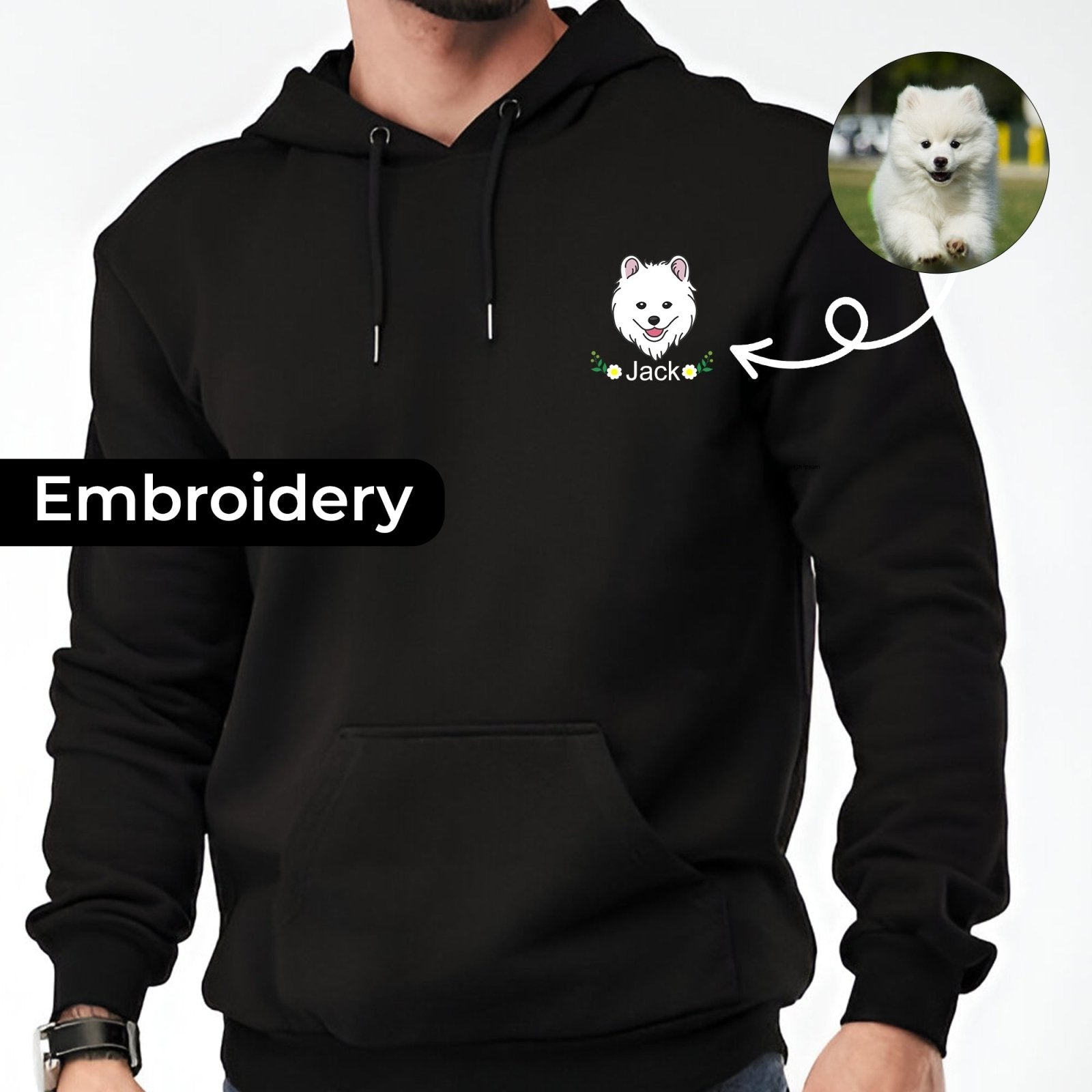 Personalised Pet Head Embroidered Mom & Dad Hoodies - Hoodie - 1 Pet - Furr and Family