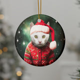 Personalized Ceramic Pet Christmas Theme Ornament - Custom Christmas Ceramic Ornament - Ornament - 1 Pet - Furr and Family