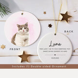 Personalized Pet Watercolor Ornament - Keepsake Christmas Ornament - 1 Pet - Furr and Family