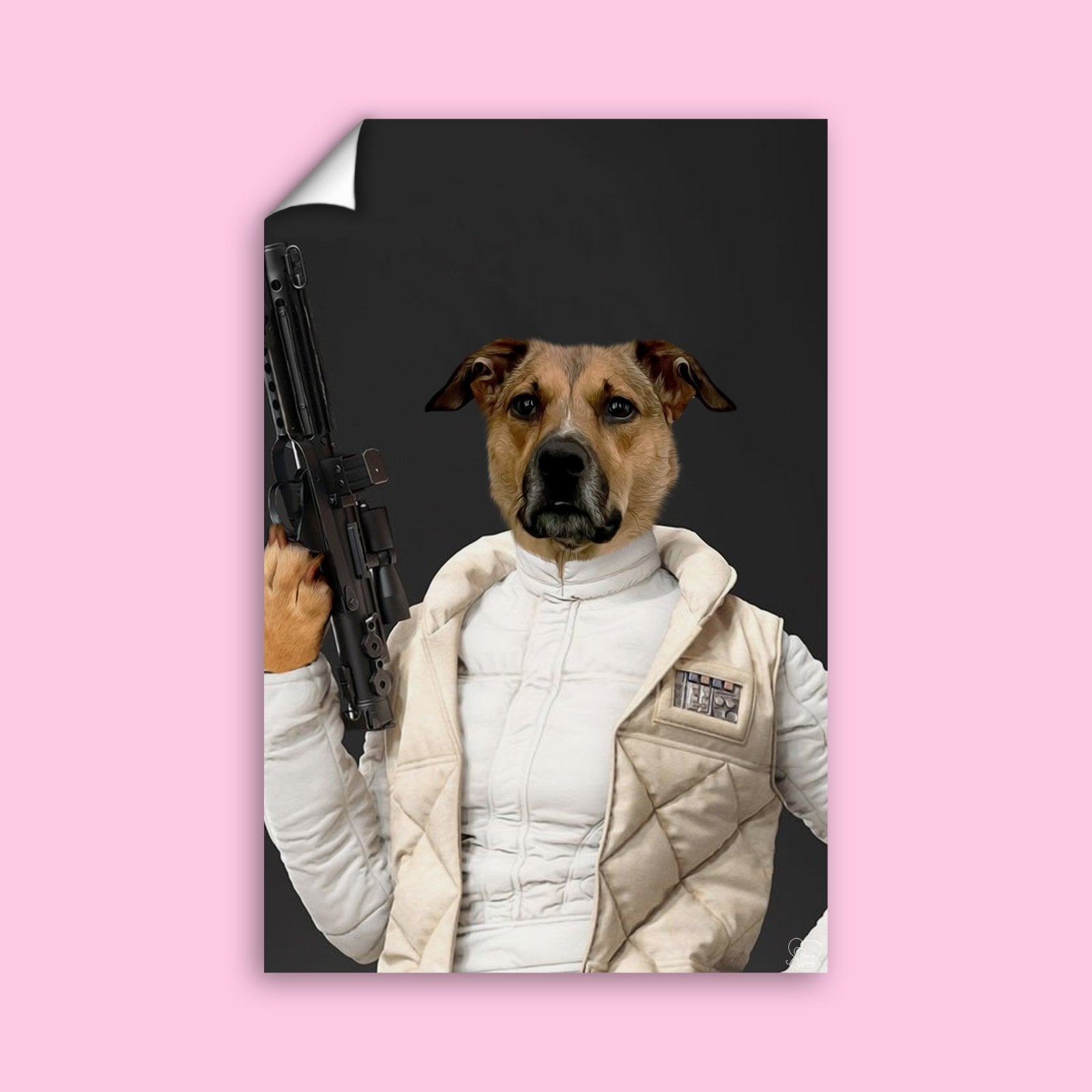 Personalized Princess Leia Pet Portrait - Star Wars Gift - 1 Pet - Furr and Family