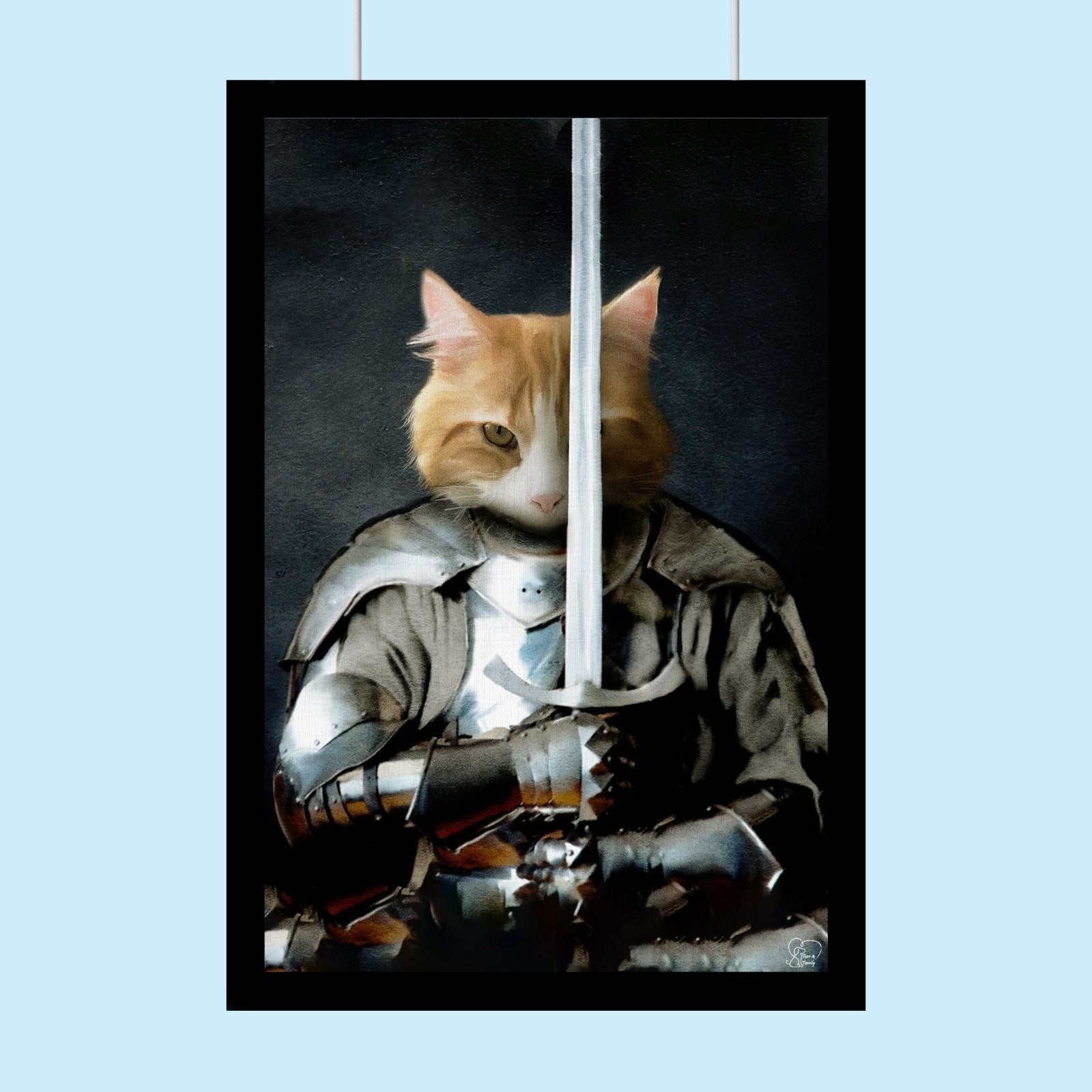 Pet Armed Warrior – Custom Pet Portrait - 1 Pet - Furr and Family