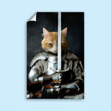 Pet Armed Warrior – Custom Pet Portrait - 1 Pet - Furr and Family