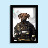 Pet Firefighter - Custom Pet Portrait - 1 Pet - Furr and Family