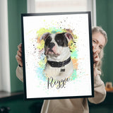 Premium Watercolor Pet Portrait - Custom Pet Artwork - 1 Pet - Furr and Family