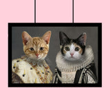 Prince and Princess - Custom Pet Portrait - 2 Pets - Furr and Family