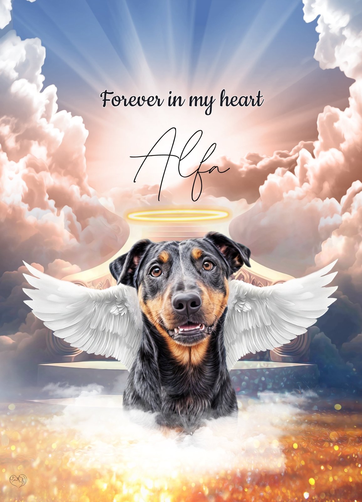 Halo Angel Style - Custom Pet Portrait - 1 Pet - Furr and Family