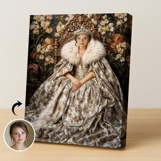 Regal Blossom Queen Custom Portrait - Human Portrait - Female - Furr and Family