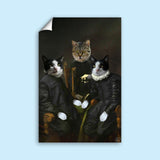 Regal Cats – Classic Aristocratic Multi - Pet Portrait - 2 Pets - Furr and Family