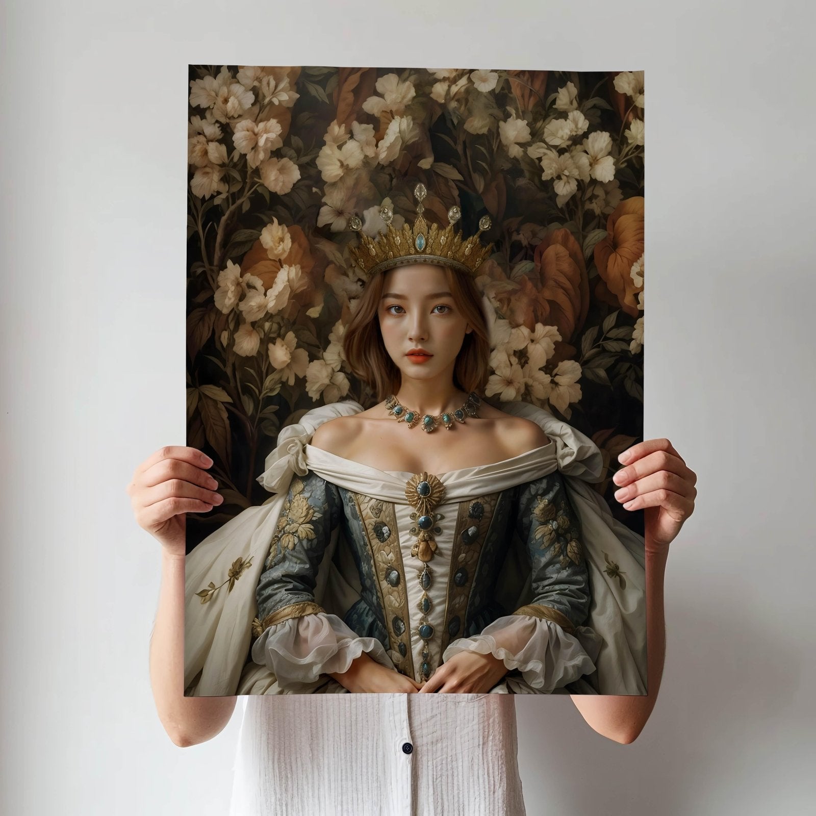 Renaissance Floral Queen Portrait - Human Portrait - Female - Furr and Family