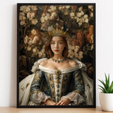 Renaissance Floral Queen Portrait - Human Portrait - Female - Furr and Family