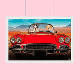 Road Trip Duo - Custom Pet Portrait - 2 Pets - Furr and Family