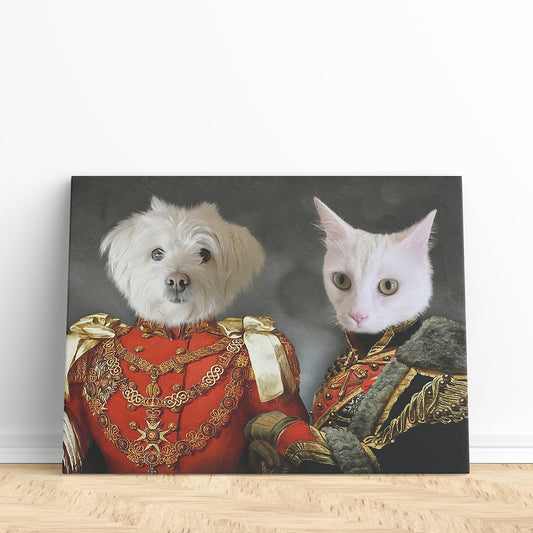 Royal Militant Duo - Custom Pet Portrait | Custom Pet Canvas - 2 Pets - Furr and Family