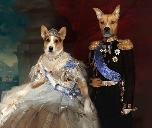 Royal Pair – Custom Multi - Pet Portrai - 2 Pets - Furr and Family