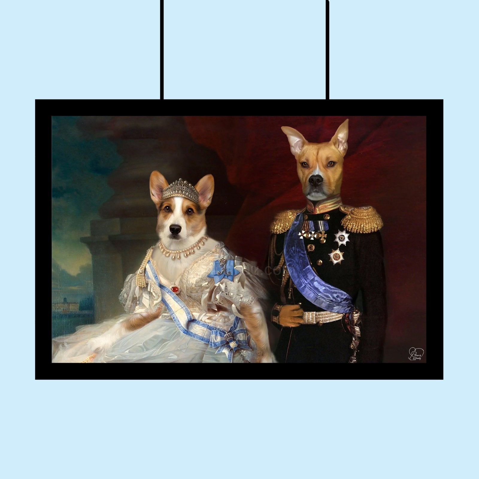 Royal Pair – Custom Multi - Pet Portrai - 2 Pets - Furr and Family
