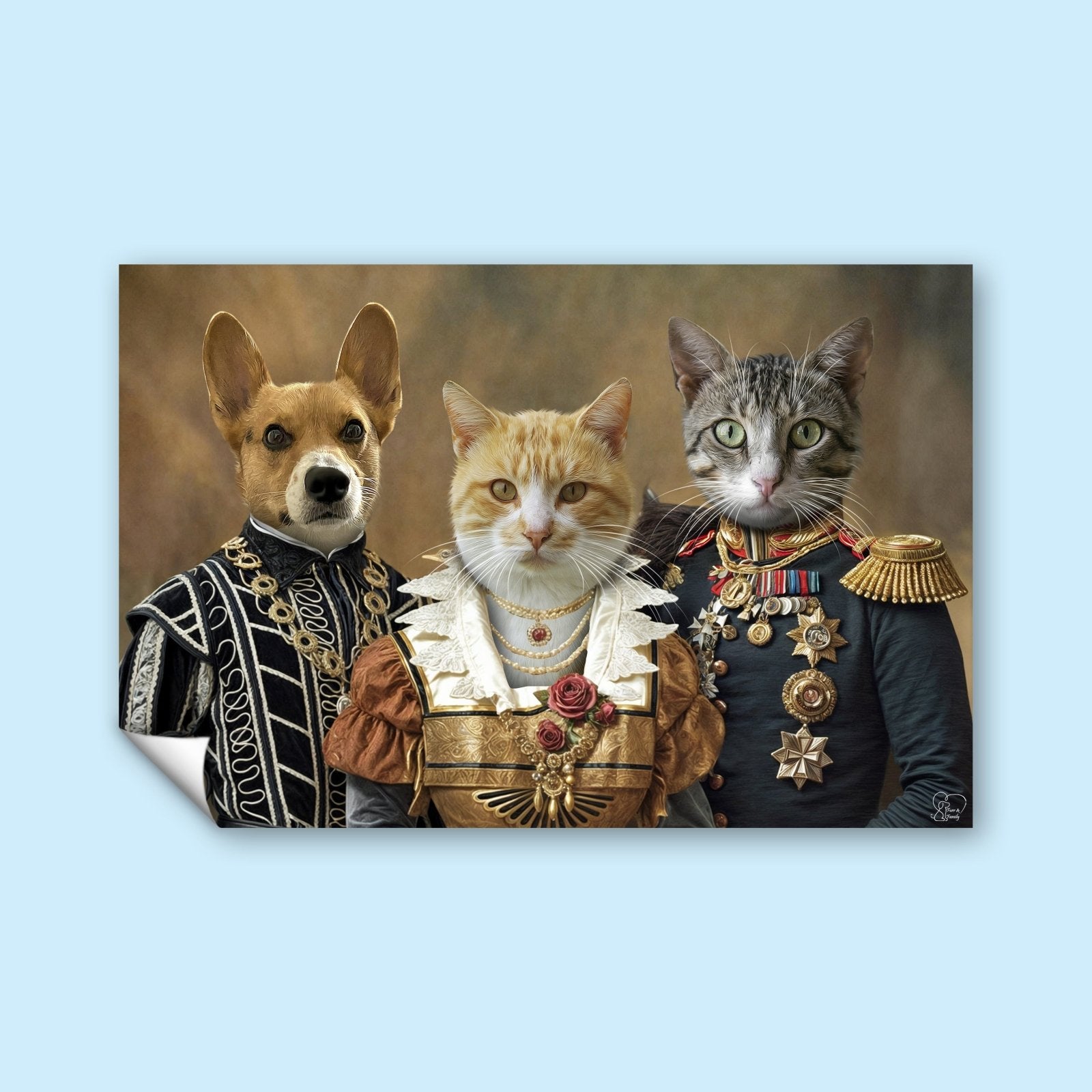 Royal Trio – Noble Multi - Pet Portrait - 2 Pets - Furr and Family