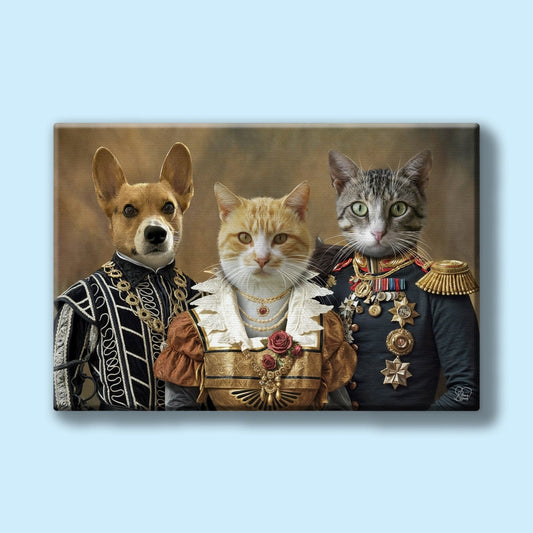 Royal Trio – Noble Multi - Pet Portrait - 2 Pets - Furr and Family