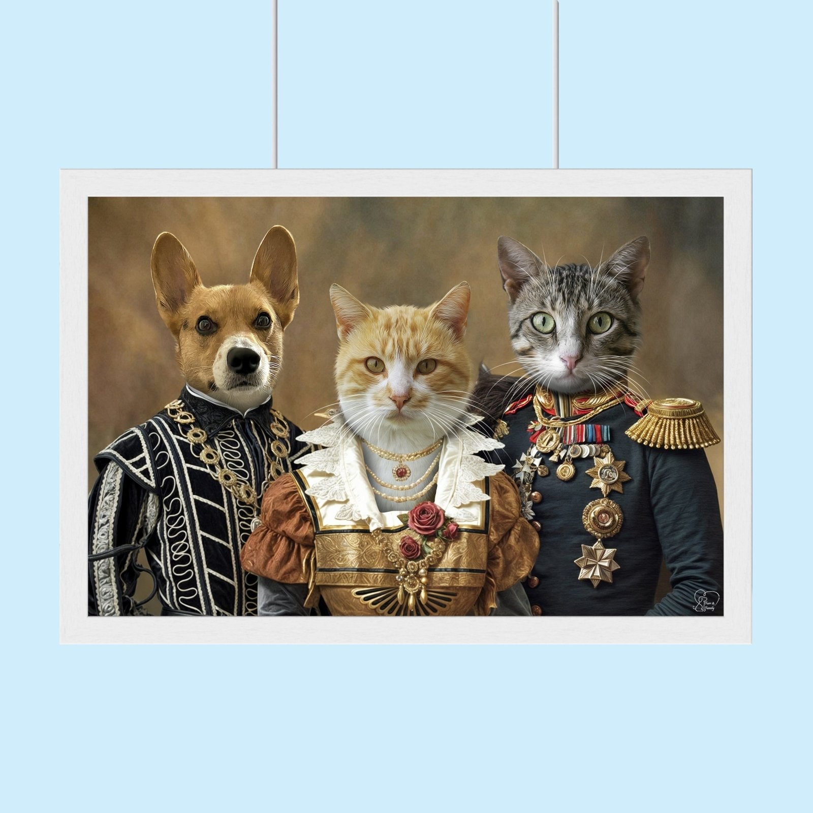 Royal Trio – Noble Multi - Pet Portrait - 2 Pets - Furr and Family