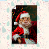 Santa Pet Christmas Portrait – Festive Custom Pet Art - 1 Pet - Furr and Family