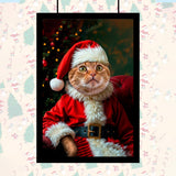 Santa Pet Christmas Portrait – Festive Custom Pet Art - 1 Pet - Furr and Family