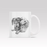 Sketch Portrait Art - Custom Mug - 1 Pet - Furr and Family