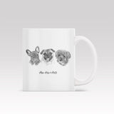 Sketch Portrait Art - Custom Mug - 1 Pet - Furr and Family