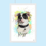 Soft Watercolor Pet Portrait - Custom Pet Artwork - 1 Pet - Furr and Family