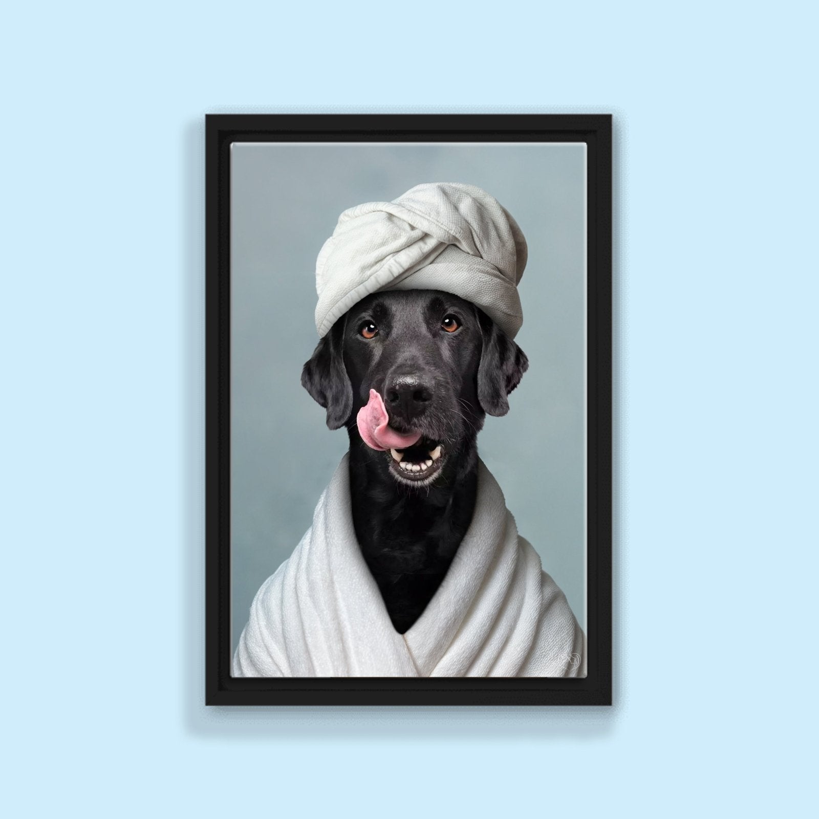Bathroom Spa Dog Art - Custom Pet Portrait - 1 Pet - Furr and Family