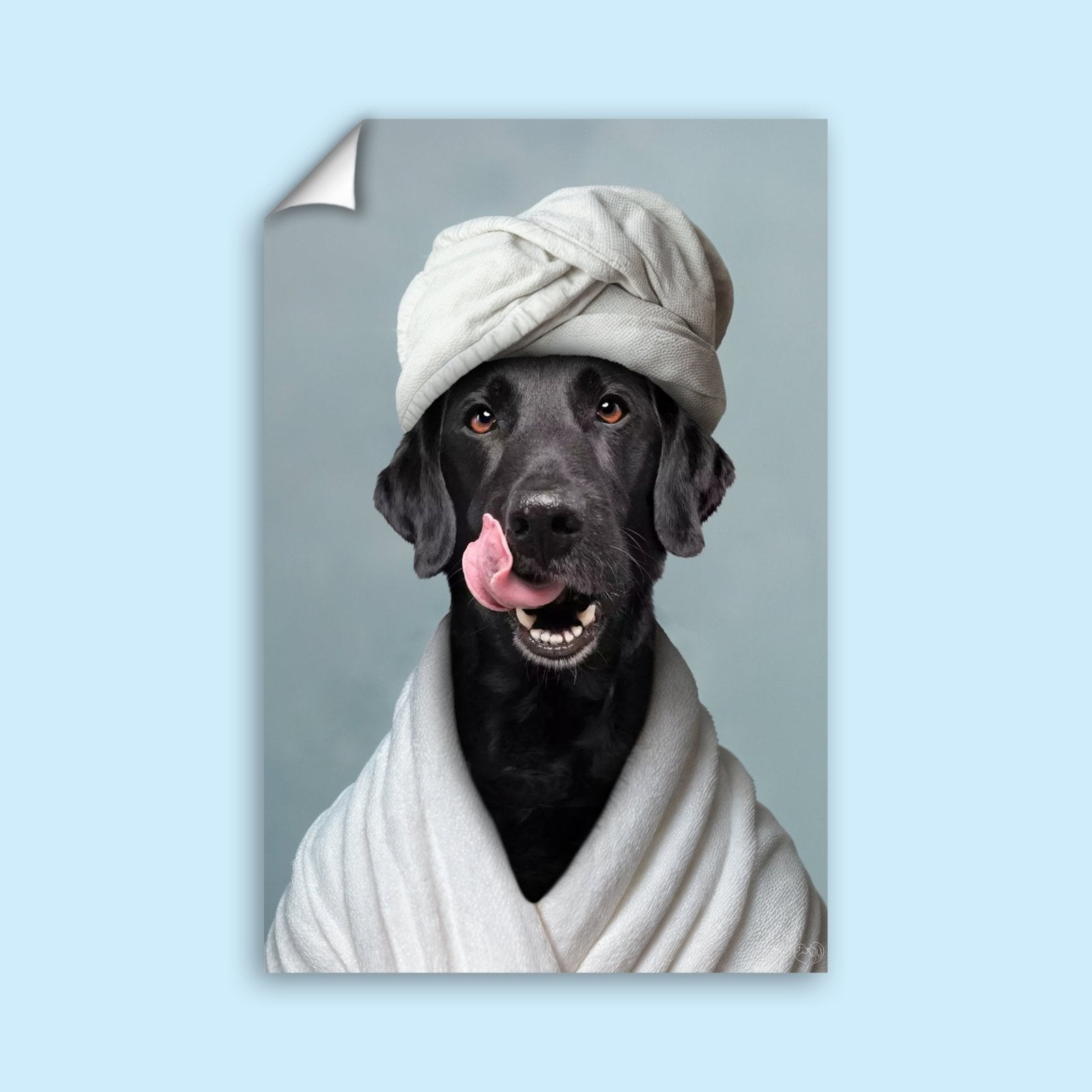 Bathroom Spa Dog Art - Custom Pet Portrait - 1 Pet - Furr and Family