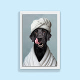Bathroom Spa Dog Art - Custom Pet Portrait - 1 Pet - Furr and Family
