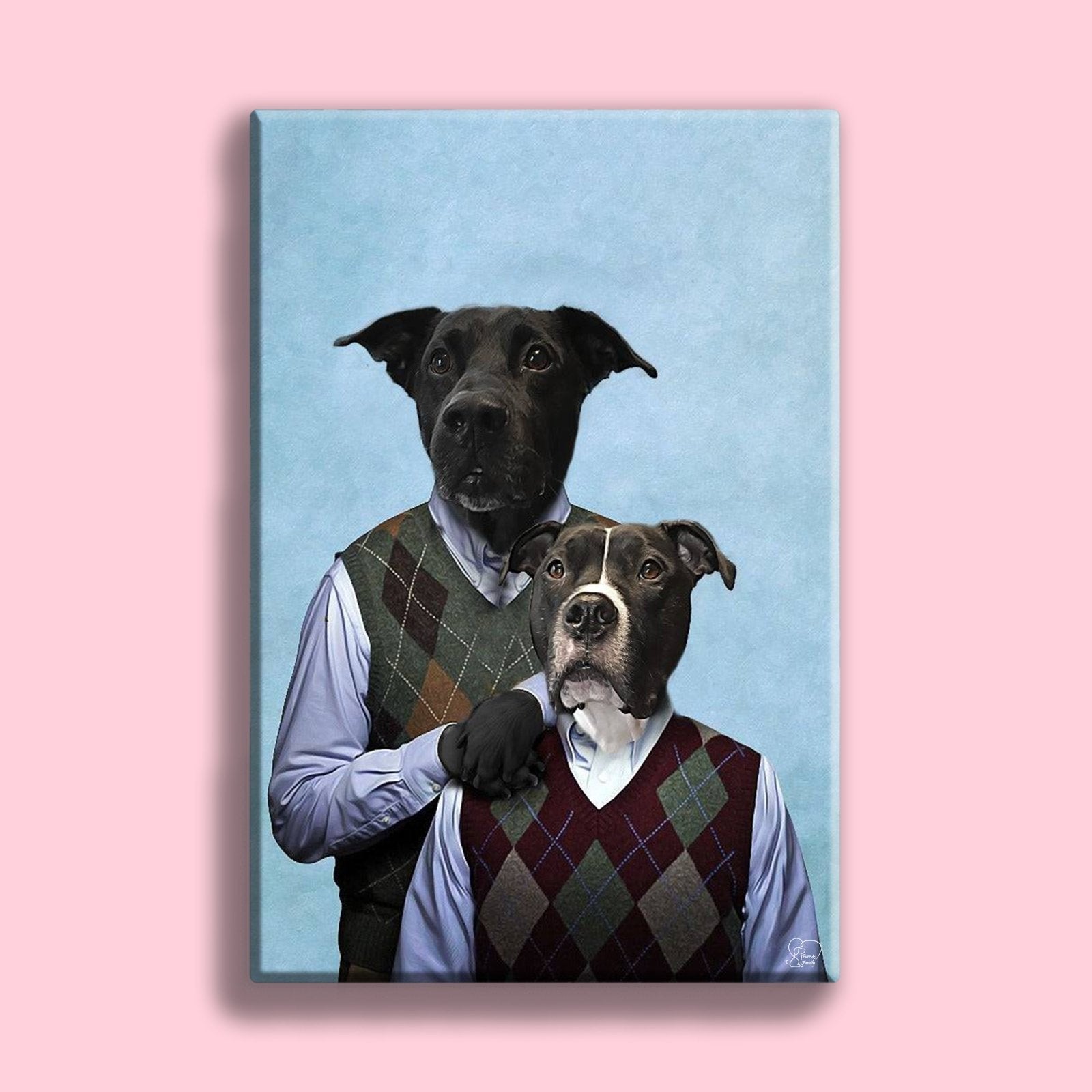 Step Brothers - Custom Pet Portrait - 2 Pets - Furr and Family