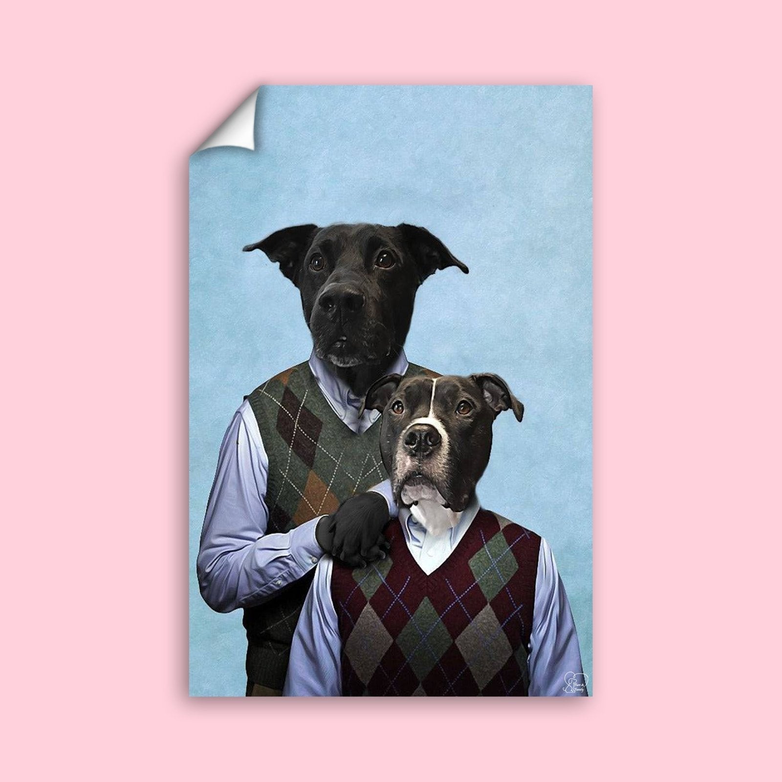 Step Brothers - Custom Pet Portrait - 2 Pets - Furr and Family