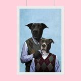 Step Brothers - Custom Pet Portrait - 2 Pets - Furr and Family