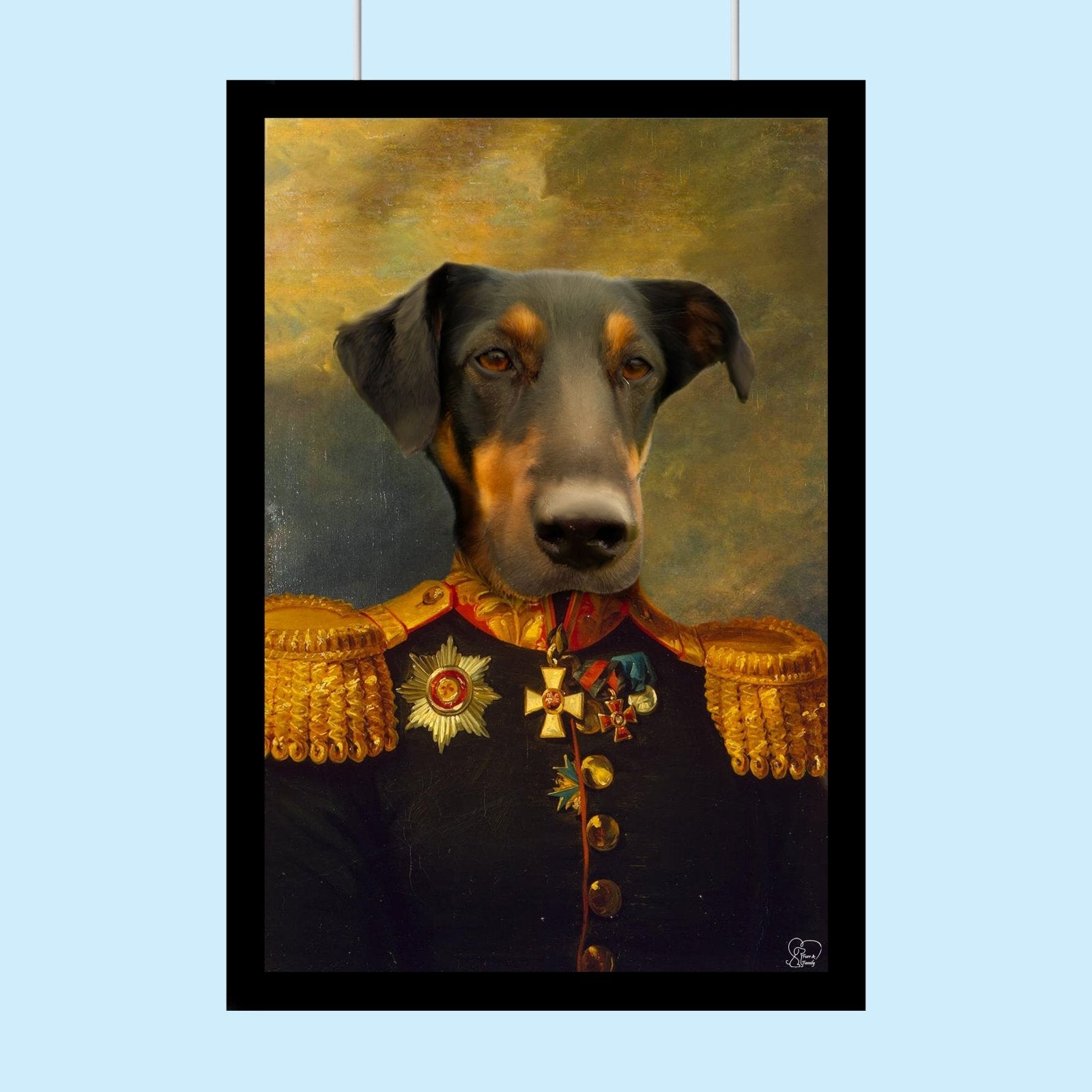 The Army Captain Pet - Custom Pet Portrait - 1 Pet - Furr and Family