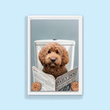 The Bathroom Reader Dog - Custom Pet Portrait - 1 Pet - Furr and Family