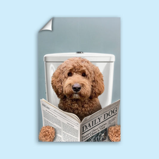 The Bathroom Reader Dog - Custom Pet Portrait - 1 Pet - Furr and Family