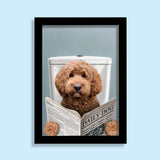 The Bathroom Reader Dog - Custom Pet Portrait - 1 Pet - Furr and Family