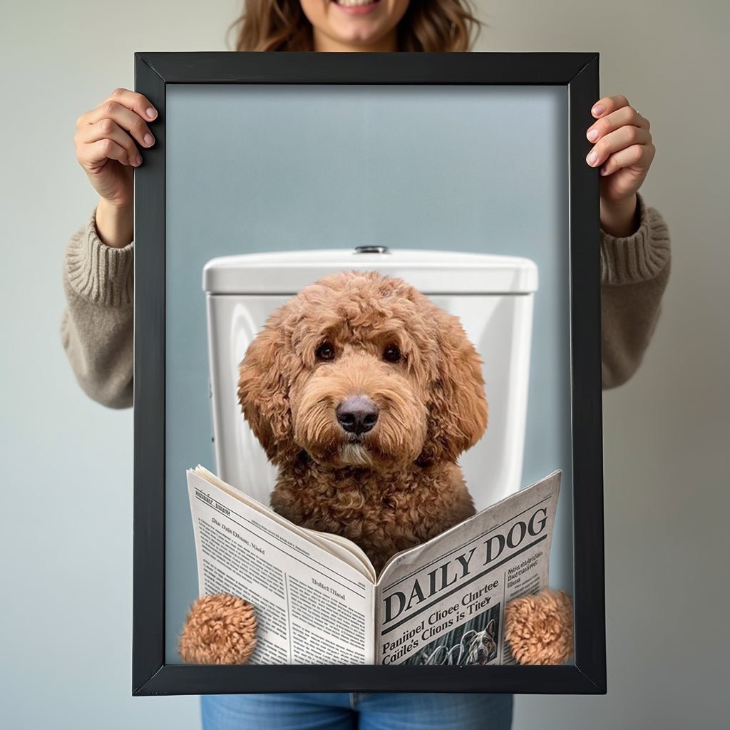 The Bathroom Reader Dog - Custom Pet Portrait - 1 Pet - Furr and Family